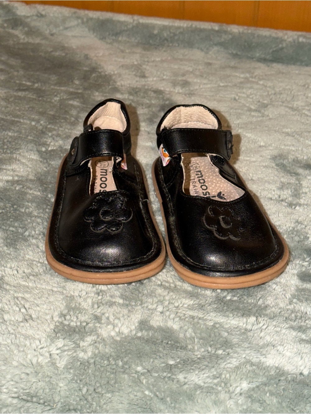 Black Leather Mary Jane Dress Shoes for Girls